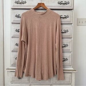 Beige Soft Mock Neck Sweater